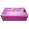 MADONNA Elegant Acrylic 6 Feet Portable Bathtub for Adults (with Headrest) (Pink)