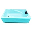 MADONNA Elegant Acrylic 6 Feet Portable Bathtub for Adults (with Headrest) (Cyan blue)