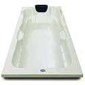 MADONNA Elegant Acrylic 6 feet Rectangular Bath Tub for Adults (with Headrest) (Ivory)