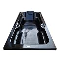 MADONNA Elegant Acrylic 6 feet Rectangular Bath Tub for Adults (with Headrest) - Black