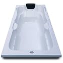 MADONNA Elegant Acrylic 6 feet Rectangular Bath Tub for Adults (with Headrest) (White)