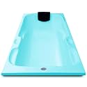 MADONNA Elegant Acrylic 6 Feet Rectangular Bath Tub for Adults (with Headrest) - Cyan Blue