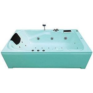 madonna euro 55 ft acrylic massage bath tub with whirlpool massage bubble bath back massager and filler system cyan blue