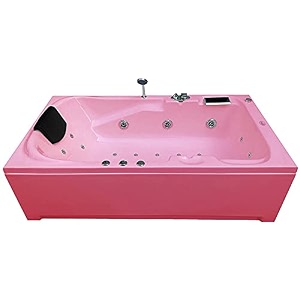 madonna euro 55 ft acrylic massage bath tub with whirlpool massage bubble bath back massager and filler system pink