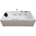 MADONNA Euro 5.5 ft Acrylic Massage Bath Tub with Whirlpool Massage, Bubble Bath, Back Massager and Filler System (Ivory)