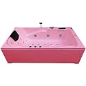 MADONNA Euro 5.5 ft Acrylic Massage Bath Tub with Whirlpool Massage, Bubble Bath, Back Massager and Filler System (Pink)
