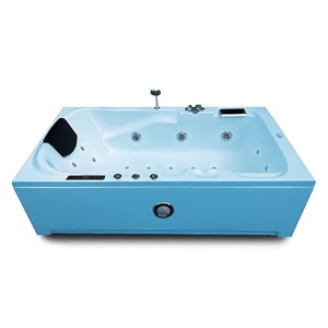 madonna euro 55 ft fully loaded combi-massage bathtub with online heater underwater led lights audio system and digital control panel - cyan blue