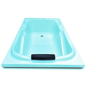 madonna euro 55 x 3 ft acrylic fixed bathtub for adults with headrest cyan blue with 5 year warranty