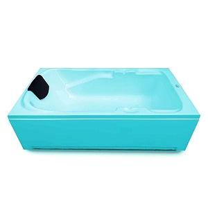 madonna euro acrylic 55 feet freestanding bathtub with headrest cyan blue