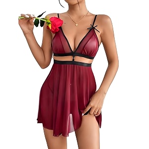 MADSY Womens Lingerie Babydoll and Panty Set