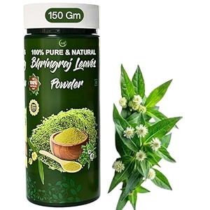 bhringraj leaves powder for hair growth  100 pure organic bringraj powder to reduce hair fall prevent graying amp strengthen hair  150 gram  chemical-free amp natural ayurvedic hair treatment