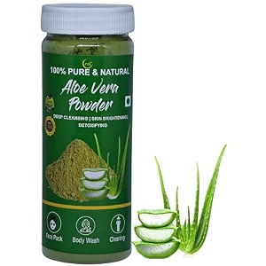 maf organic aloe vera powder 150 gram for hair face and skin  100 pure and natural free from chemicals and preservatives