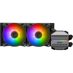msi mag coreliquid m240 aio cpu liquid cooler 240mm radiator 2 x 120mm fans split-flow water cooling lga 1700 and am5 compatibility