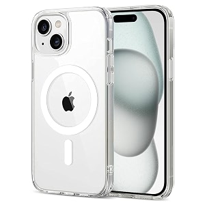 maga back case cover for apple iphone 15 crystal clear magnetic case compatible with magsafe hybrid hard pc back amp soft tpu bumper shockproof protective cover clear - clear