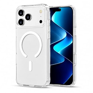 maga back case cover for apple iphone 17 pro max crystal clear magnetic case compatible with magsafe hybrid hard pc back amp soft tpu bumper shockproof protective cover - clear