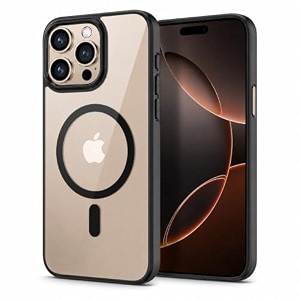 maga back case cover for apple iphone 16 pro crystal clear magnetic case compatible with magsafe hybrid hard pc back amp soft tpu bumper shockproof protective cover - clear