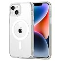 MAGA Back Case Cover for Apple iPhone 13 &amp; iPhone 14, Crystal Clear Magnetic Case Compatible with MagSafe, Hybrid Hard PC Back &amp; Soft TPU Bumper, Shockproof Protective Cover - Clear