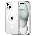 MAGA Back Case Cover for Apple iPhone 15, Crystal Clear Magnetic Case Compatible with MagSafe, Hybrid Hard PC Back &amp; Soft TPU Bumper, Shockproof Protective Cover, Clear - Clear