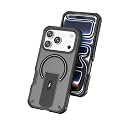 MAGA Case with Stand for Apple iPhone 17 Pro Max MagSafe Compatible, Rugged Hybrid Cover, Shockproof Armor, Scratch Resistant, Hard Polycarbonate Back, Soft TPU Bumper Translucent Matte Black