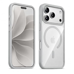 maga clearback case cover for apple iphone 17 pro crystal clear magnetic case compatible with magsafe hybrid hard pc back amp soft tpu bumper shockproof protective cover grey