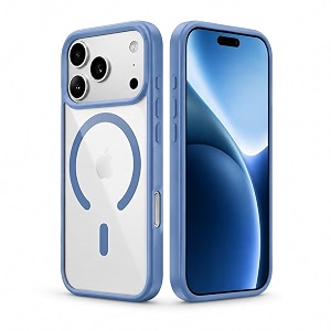 maga clearback case cover for apple iphone 17 pro crystal clear magnetic case compatible with magsafe hybrid hard pc back amp soft tpu bumper shockproof protective cover blue