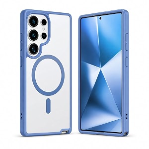 maga clearback case cover for samsung galaxy s25 ultra 5g crystal clear magnetic case compatible with magsafe hybrid hard pc back amp soft tpu bumper shockproof protective cover blue