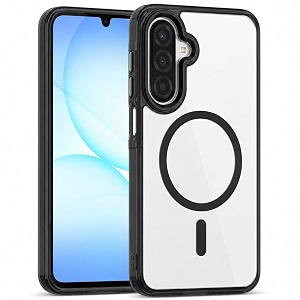 maga clearback case cover for samsung galaxy a27 5g  m47 5g crystal clear magnetic case compatible with magsafe hybrid hard pc back amp soft tpu bumper shockproof protective cover black