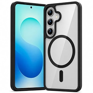 maga clearback case cover for samsung galaxy a57 5g crystal clear magnetic case compatible with magsafe hybrid hard pc back amp soft tpu bumper shockproof protective cover black