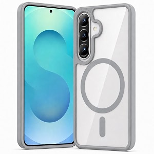 maga clearback case cover for samsung galaxy a27 5g  m47 5g crystal clear magnetic case compatible with magsafe hybrid hard pc back amp soft tpu bumper shockproof protective cover grey