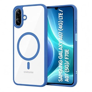 maga clearback case cover for samsung galaxy a07 4g 5g f07 4g m07 4g m17e 5g f70e 5g crystal clear magnetic case compatible with magsafe hybrid hard pc back amp soft tpu bumper blue