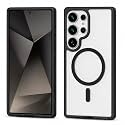 MAGA ClearBack Case Cover for Samsung Galaxy S26 Ultra 5G, Crystal Clear Magnetic Case Compatible with MagSafe, Hybrid Hard PC Back &amp; Soft TPU Bumper, Shockproof Protective Cover Black