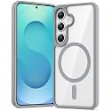 MAGA ClearBack Case Cover for Samsung Galaxy A37 5G, Crystal Clear Magnetic Case Compatible with MagSafe, Hybrid Hard PC Back &amp; Soft TPU Bumper, Shockproof Protective Cover Grey