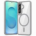 MAGA ClearBack Case Cover for Samsung Galaxy A27 5G / M47 5G, Crystal Clear Magnetic Case Compatible with MagSafe, Hybrid Hard PC Back &amp; Soft TPU Bumper, Shockproof Protective Cover Grey