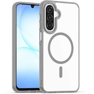maga clearback cover for samsung galaxy a17 5g  f17 5g  m17 5g crystal clear magnetic case compatible with magsafe hybrid hard pc back amp soft tpu bumper shockproof protective cover grey