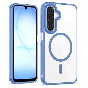 maga clearback cover for samsung galaxy a17 5g  f17 5g  m17 5g crystal clear magnetic case compatible with magsafe hybrid hard pc back amp soft tpu bumper shockproof protective cover blue