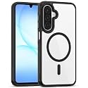 MAGA ClearBack Cover for Samsung Galaxy A17 5G/ F17 5G/ M17 5G, Crystal Clear Magnetic Case Compatible with MagSafe, Hybrid Hard PC Back &amp; Soft TPU Bumper, Shockproof Protective Cover Black