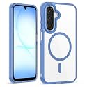 MAGA ClearBack Cover for Samsung Galaxy A17 5G / F17 5G / M17 5G, Crystal Clear Magnetic Case Compatible with MagSafe, Hybrid Hard PC Back &amp; Soft TPU Bumper, Shockproof Protective Cover Blue
