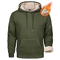 MAGCOMSEN Men's Heavy Hoodie Sherpa Fleece Lined Pullover Thick Winter Hooded Sweatshirt