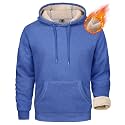 MAGCOMSEN Men's Heavy Hoodie Sherpa Fleece Lined Pullover Thick Winter Hooded Sweatshirt