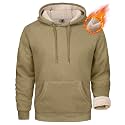 MAGCOMSEN Men's Heavy Hoodie Sherpa Fleece Lined Pullover Thick Winter Hooded Sweatshirt