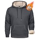 MAGCOMSEN Men's Heavy Hoodie Sherpa Fleece Lined Pullover Thick Winter Hooded Sweatshirt