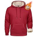 MAGCOMSEN Men's Heavy Hoodie Sherpa Fleece Lined Pullover Thick Winter Hooded Sweatshirt