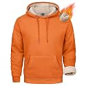 MAGCOMSEN Men's Heavy Hoodie Sherpa Fleece Lined Pullover Thick Winter Hooded Sweatshirt