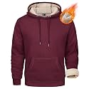 MAGCOMSEN Men's Heavy Hoodie Sherpa Fleece Lined Pullover Thick Winter Hooded Sweatshirt
