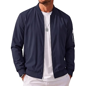 MAGCOMSEN Mens Jacket Lightweight Windbreaker Bomber Jacket