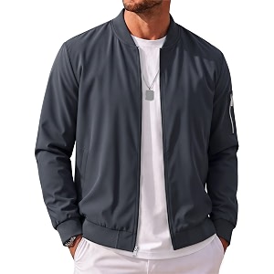 MAGCOMSEN Mens Jacket Lightweight Windbreaker Bomber Jacket