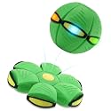 Magic Bouncing Ball, Magic Metaball Bouncing ball for Kids Children Teens with 6 LED Lights, Flying Saucer Bouncy Balls, Collapsible Time Delay Frisbee Flying Disc Parent Child Interaction Toy, Green