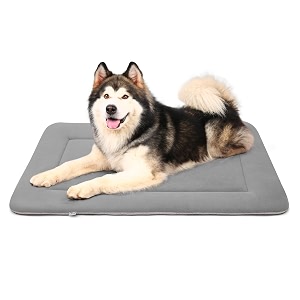 magic dog extra large dog bed soft dog crate pad dog mat jumbo 48 inches machine washable pet bed kennel pad with non-slip bottom gray