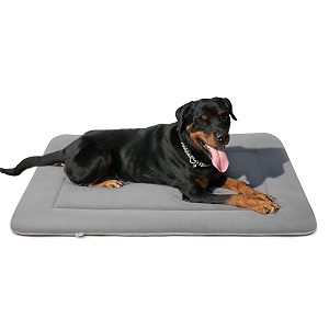 magic dog soft large bed crate pad mat 42 inches machine washable pet bed with non-slip bottom gray