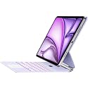 Jibrealg Magic Keyboard for iPad Air 13(M3 2025/M2 2024) & iPad Pro 12.9(6th/5th/4th/3rd Gen), Slim Case with Keyboard, Lightweight Keyboard Case with Multi-Touch Trackpad, 7-Color Backlit,Purple
